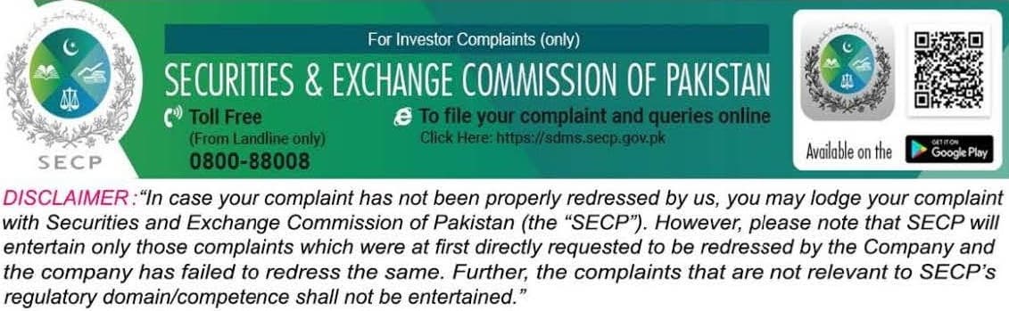 Securities and Exchange Commission of Pakistan — investor complaints and disclaimer